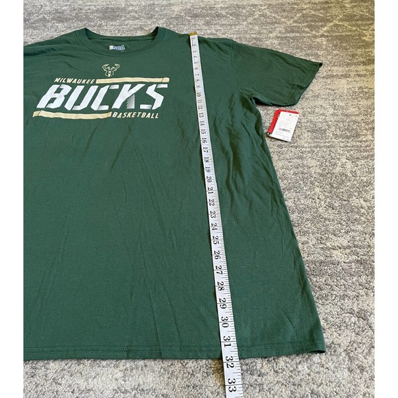 NBA Mens 2XL Tee Shirt Green Milwaukee Bucks Short Sleeve Basketball NWT O3 - Picture 5 of 7